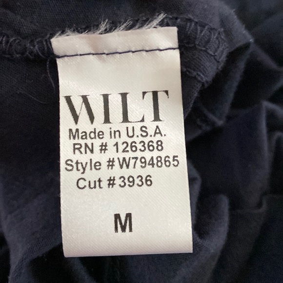 NWT WILT Ink Blue Sheer Neckline Flutter Sleeves Top💙💙💙 - Picture 12 of 13